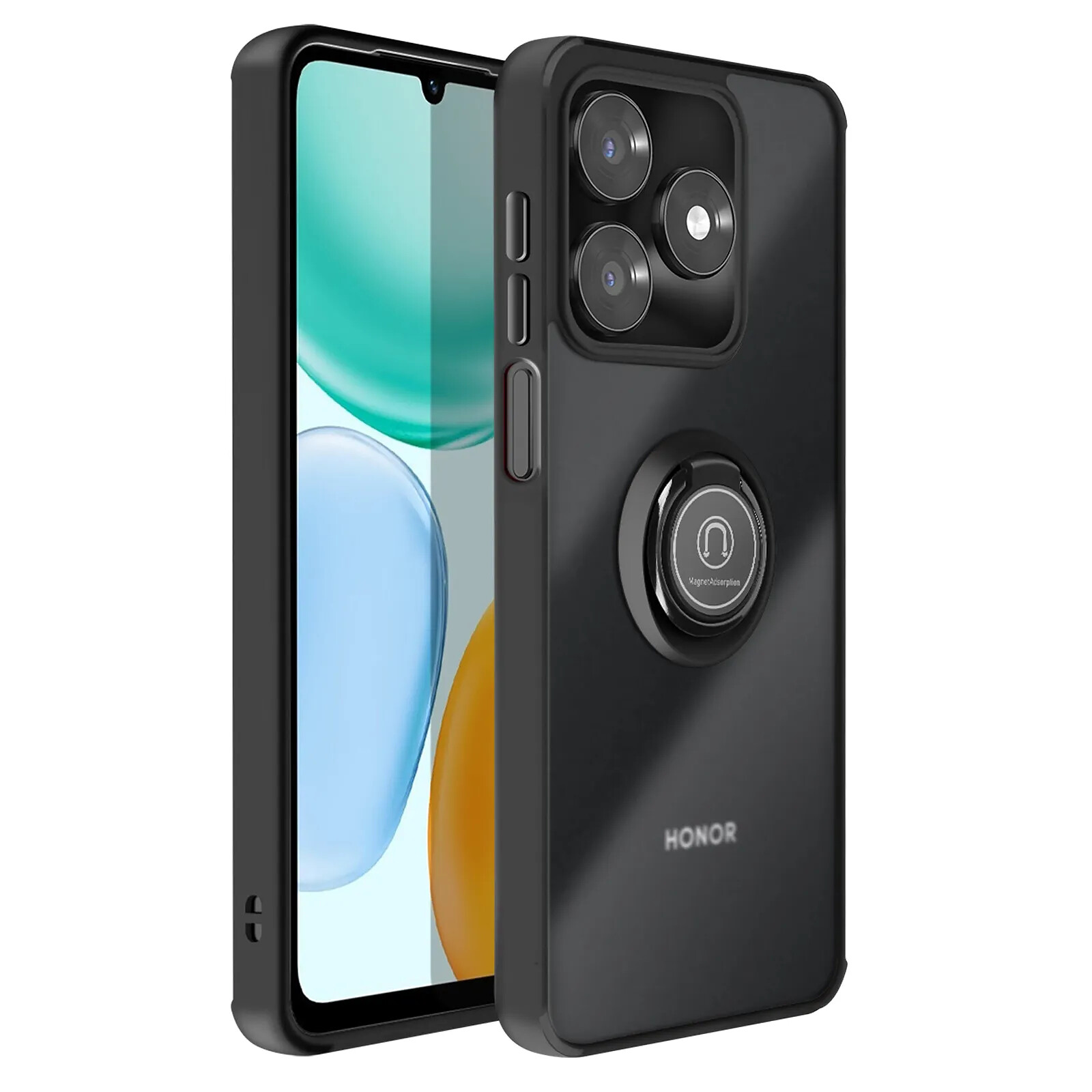 Avizar Coque pour Honor X5c Plus 4G avec Anneau Magnétique Rotatif et Finition Givrée