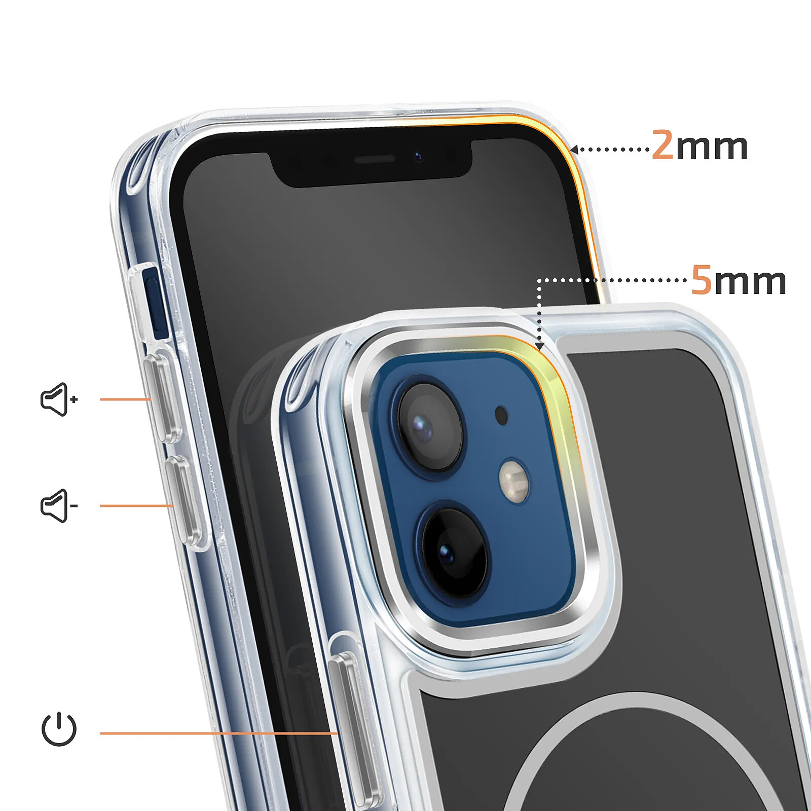 Coque Silicone Avizar Pour IPhone 12 Avec Bumper Renforcé Et Protection Caméra - Noire, Neuve