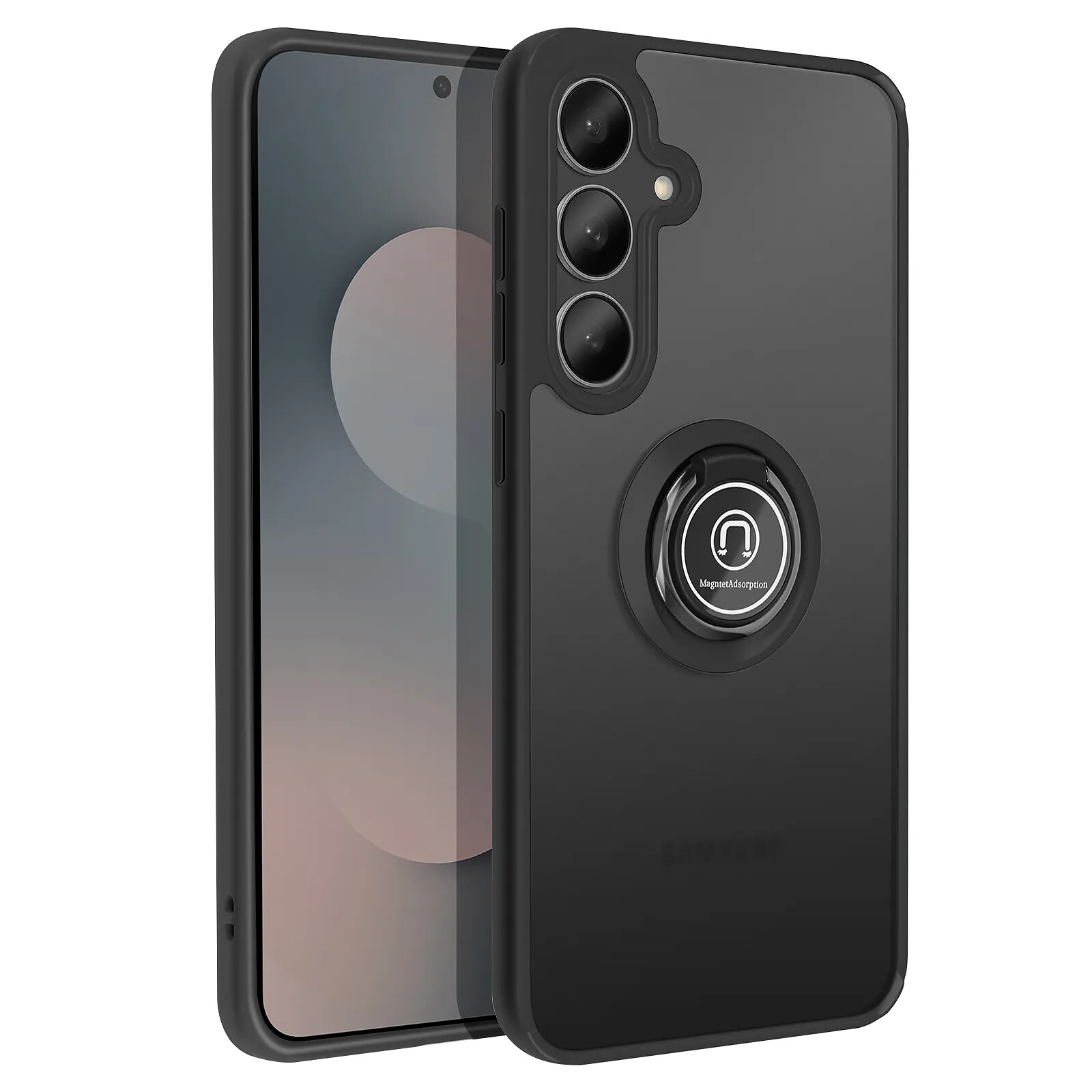 Avizar Coque pour Galaxy S25 FE Protection Bi-matière avec Bague Magnétique Support