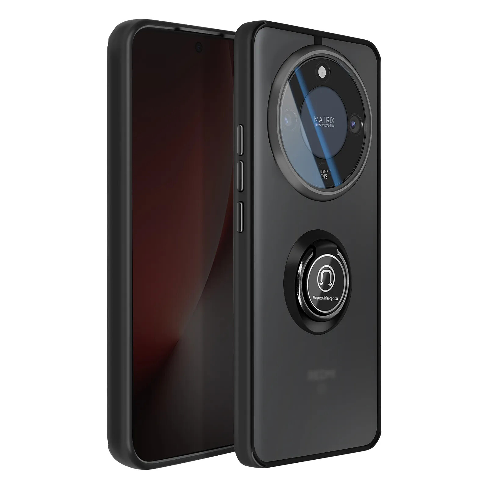 Avizar Coque pour Honor Magic 8 Lite Protection Bi-matière avec Bague Magnétique