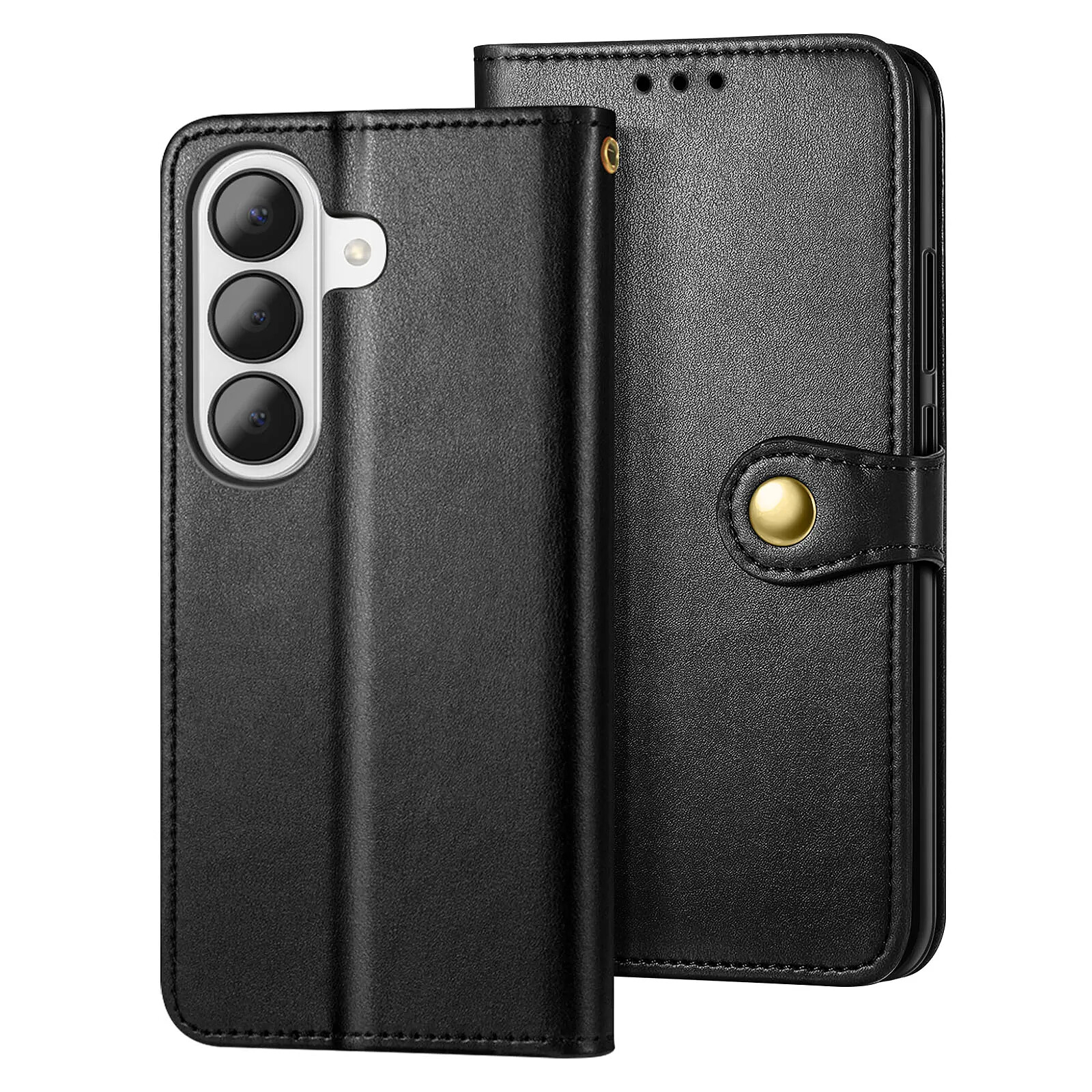 Avizar Étui Portefeuille pour Galaxy S26 avec Bouton-pression Magnétique et Dragonne