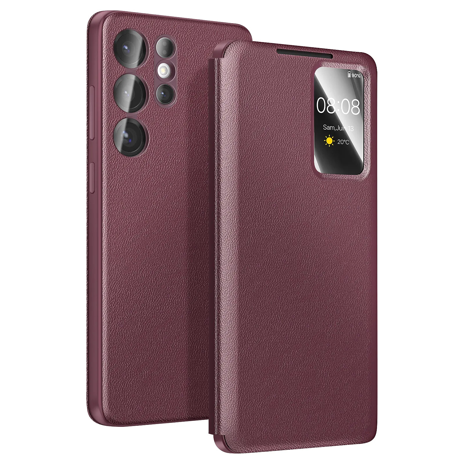 Avizar Étui pour Galaxy S26 Ultra avec Fenêtre Smart View et Porte-carte