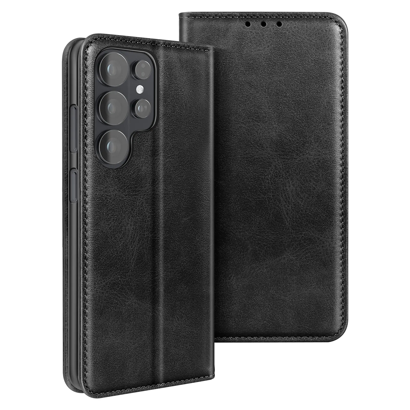 Avizar Étui Folio Portefeuille pour Galaxy S26 Ultra Effet Cuir avec Support Vidéo