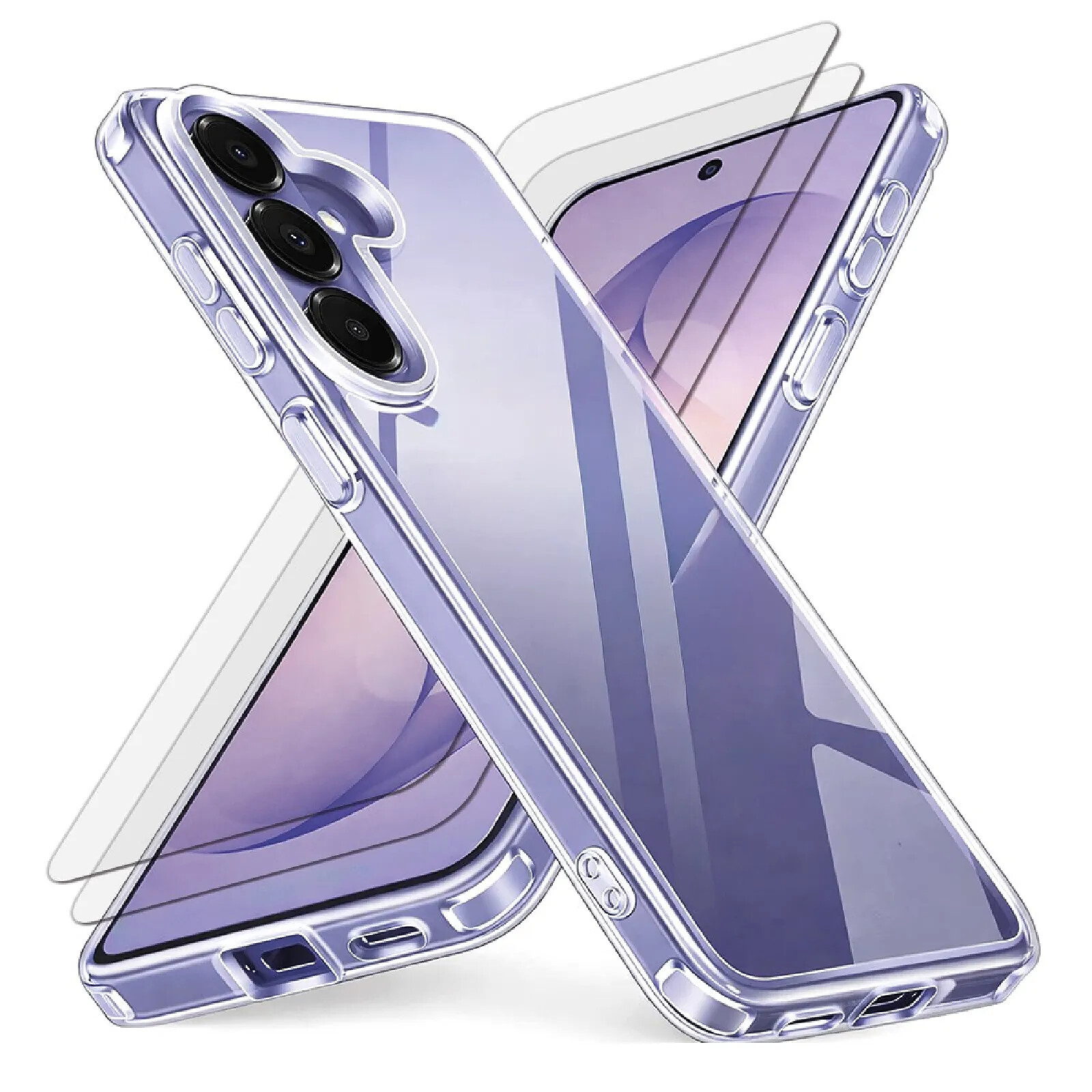 Evetane Coque Samsung Galaxy S26 Plus Antichoc Silicone bords renforcés + 2 Vitres en verre trempé Protection écran