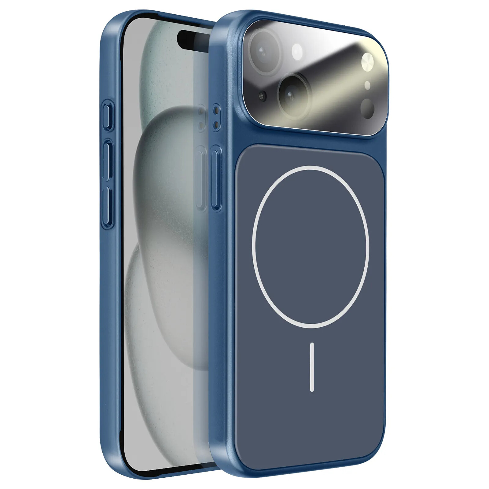 Avizar Coque MagSafe pour iPhone 15 Rigide avec Verre Protection Caméra