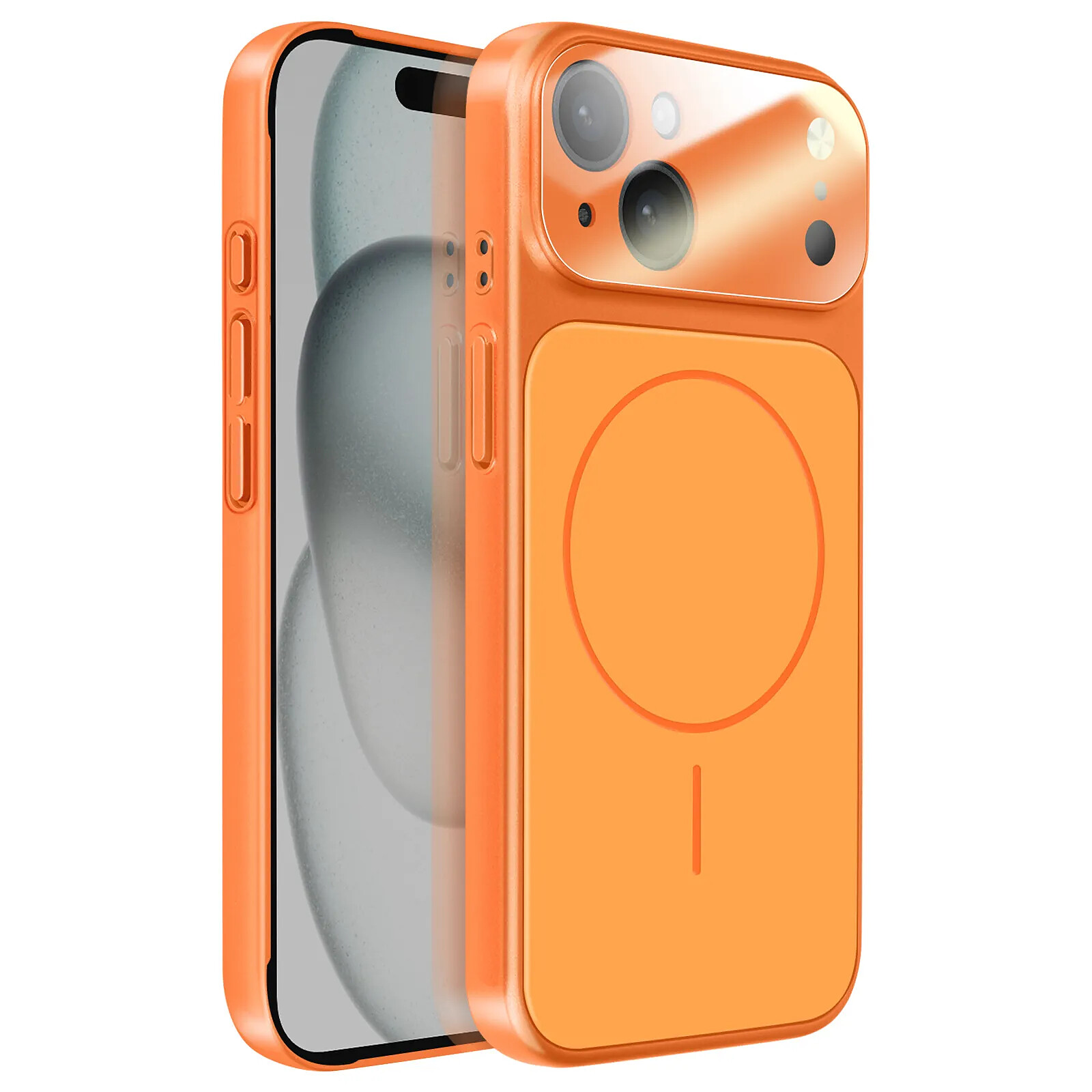Avizar Coque MagSafe pour iPhone 15 Rigide avec Verre Protection Caméra