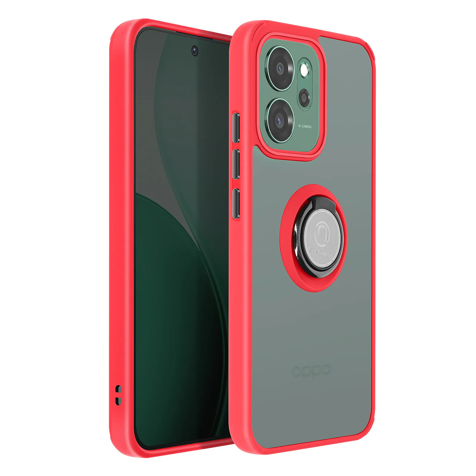 Avizar Coque pour Oppo Reno 14 F / 14 FS avec Support Anneau et Fixation Magnétique