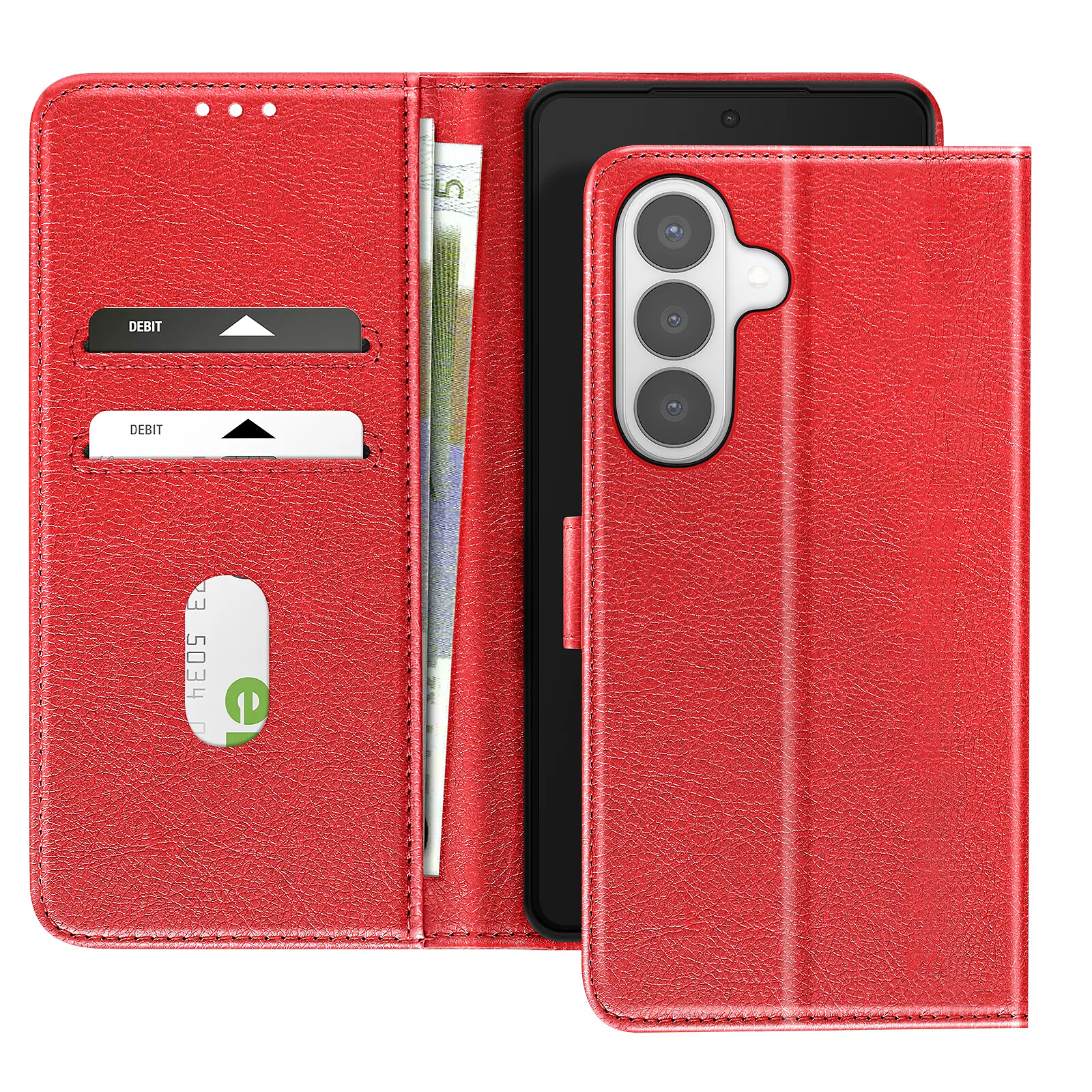 Avizar Étui Portefeuille pour Galaxy S26 Série Chesterfield Grainé Fonction Stand