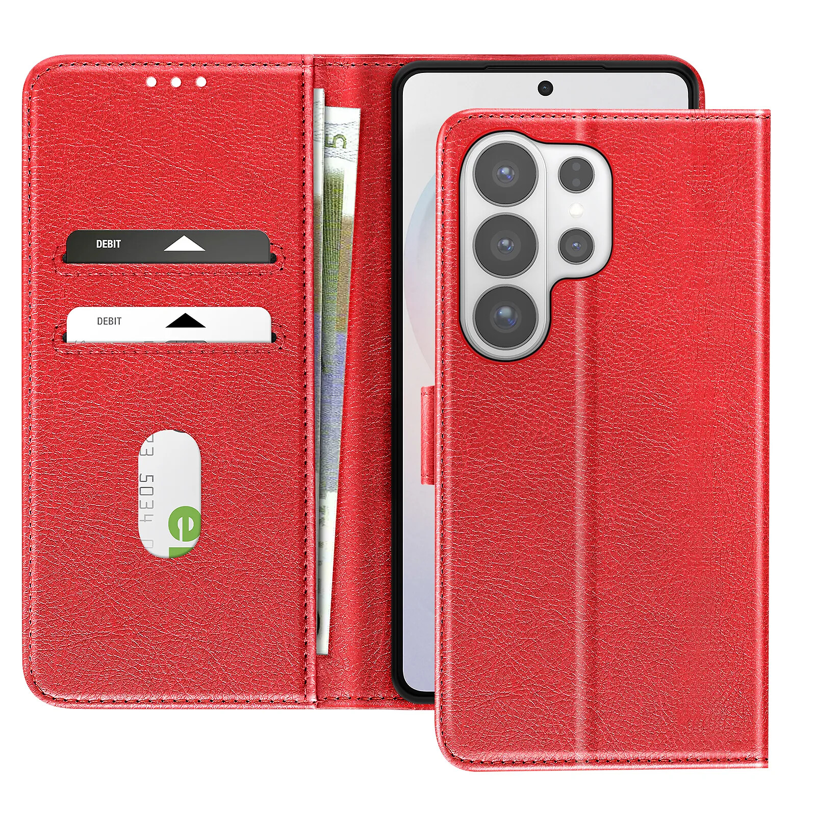 Avizar Étui Portefeuille pour Galaxy S26 Ultra Série Chesterfield Grainé Fonction Stand