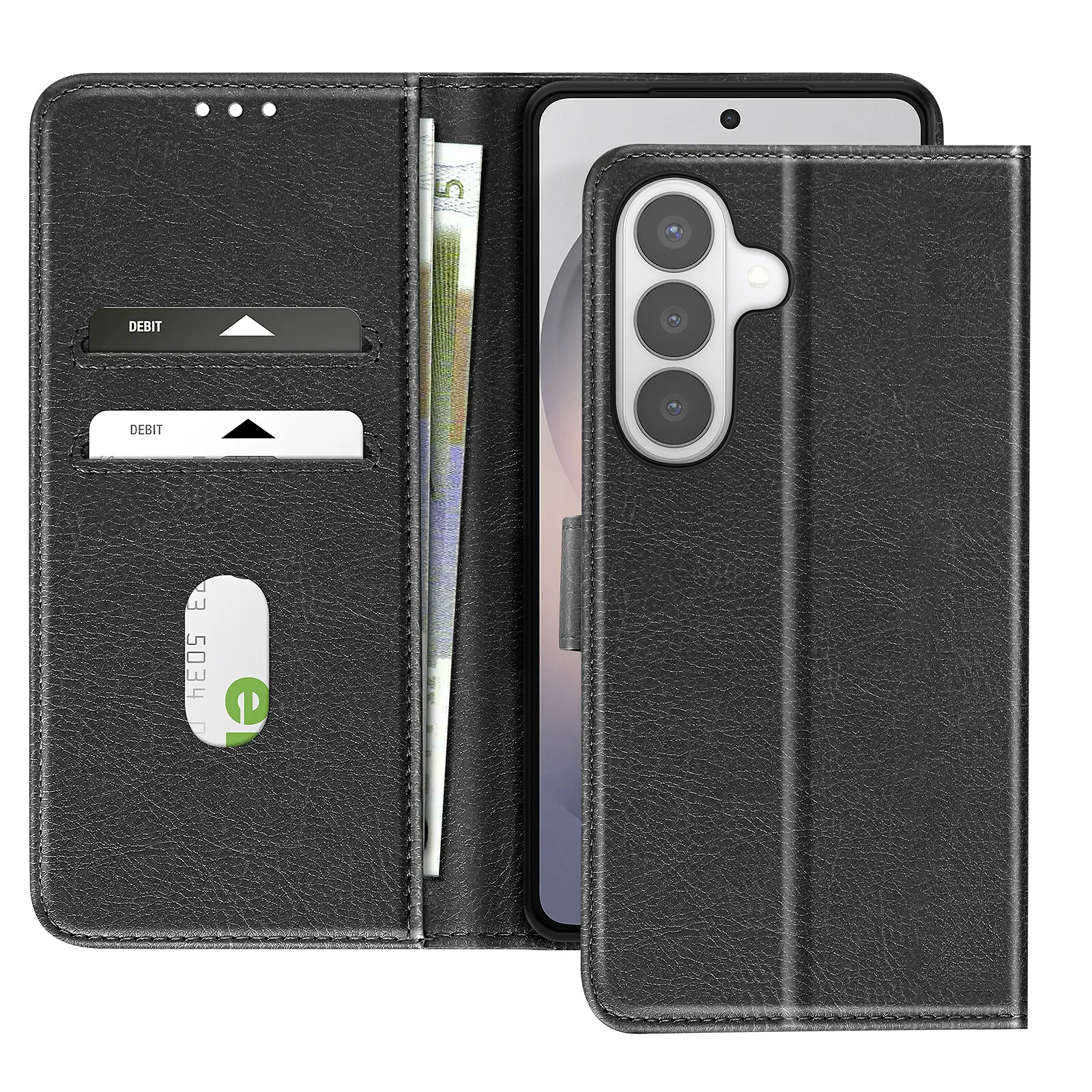Avizar Étui Portefeuille pour Galaxy S26 Plus Série Chesterfield Grainé Fonction Stand