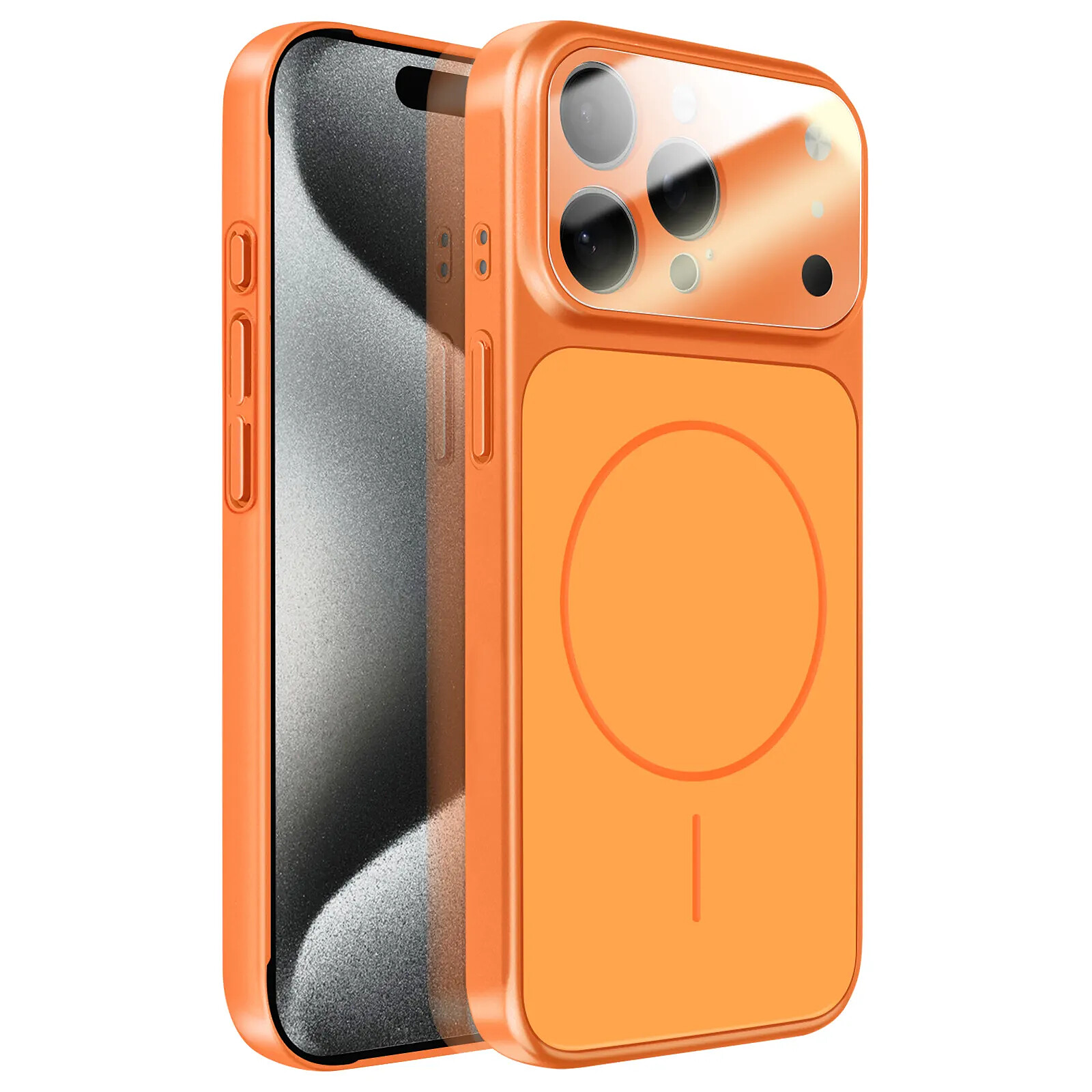 Avizar Coque MagSafe pour iPhone 15 Pro Max Rigide avec Verre Protection Caméra