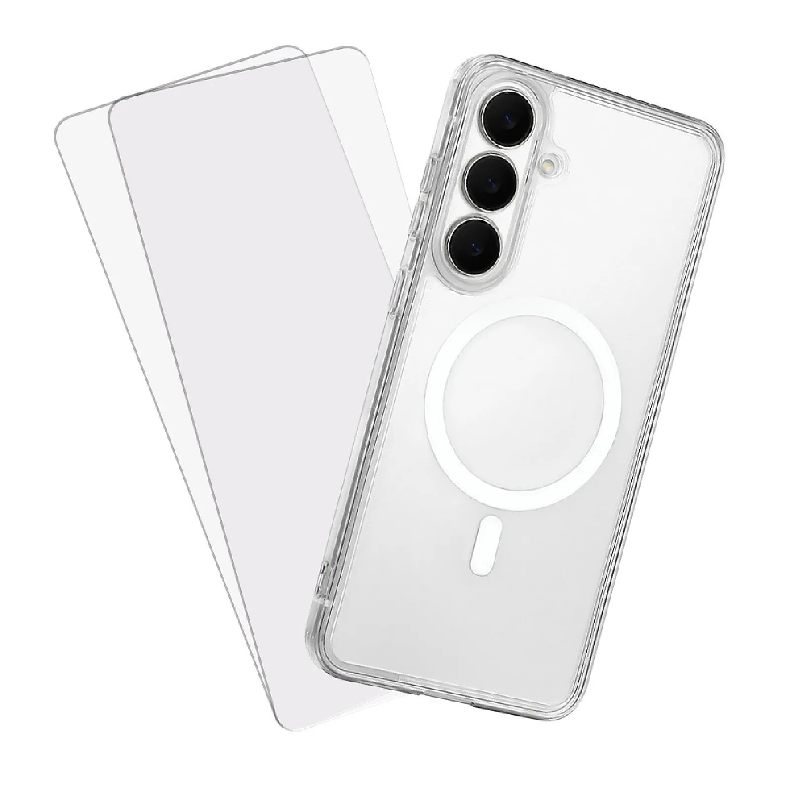 Evetane Coque Samsung Galaxy S25 FE magnétique Compatible Magsafe + 2 Vitres Protection Ecran