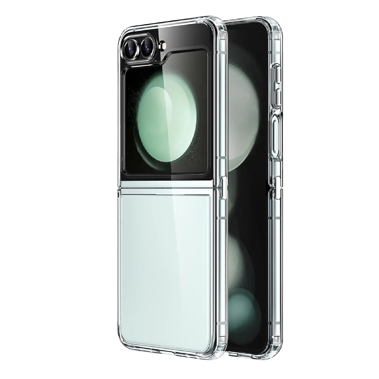Evetane Coque Samsung Galaxy Z Flip 5 Anti-Chocs avec Bords Renforcés en silicone transparente Motif