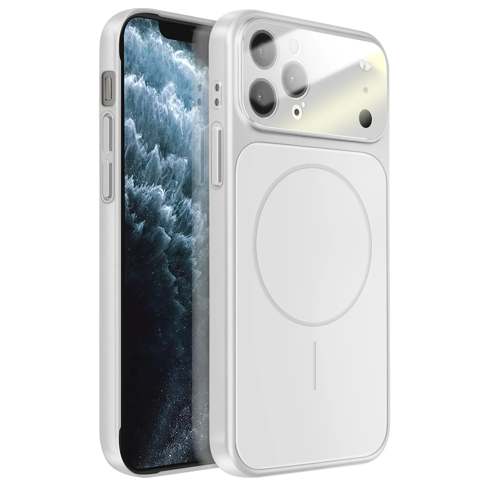 Avizar Coque pour iPhone 11 Pro Max Compatible MagSafe Finition AG Glass Mate