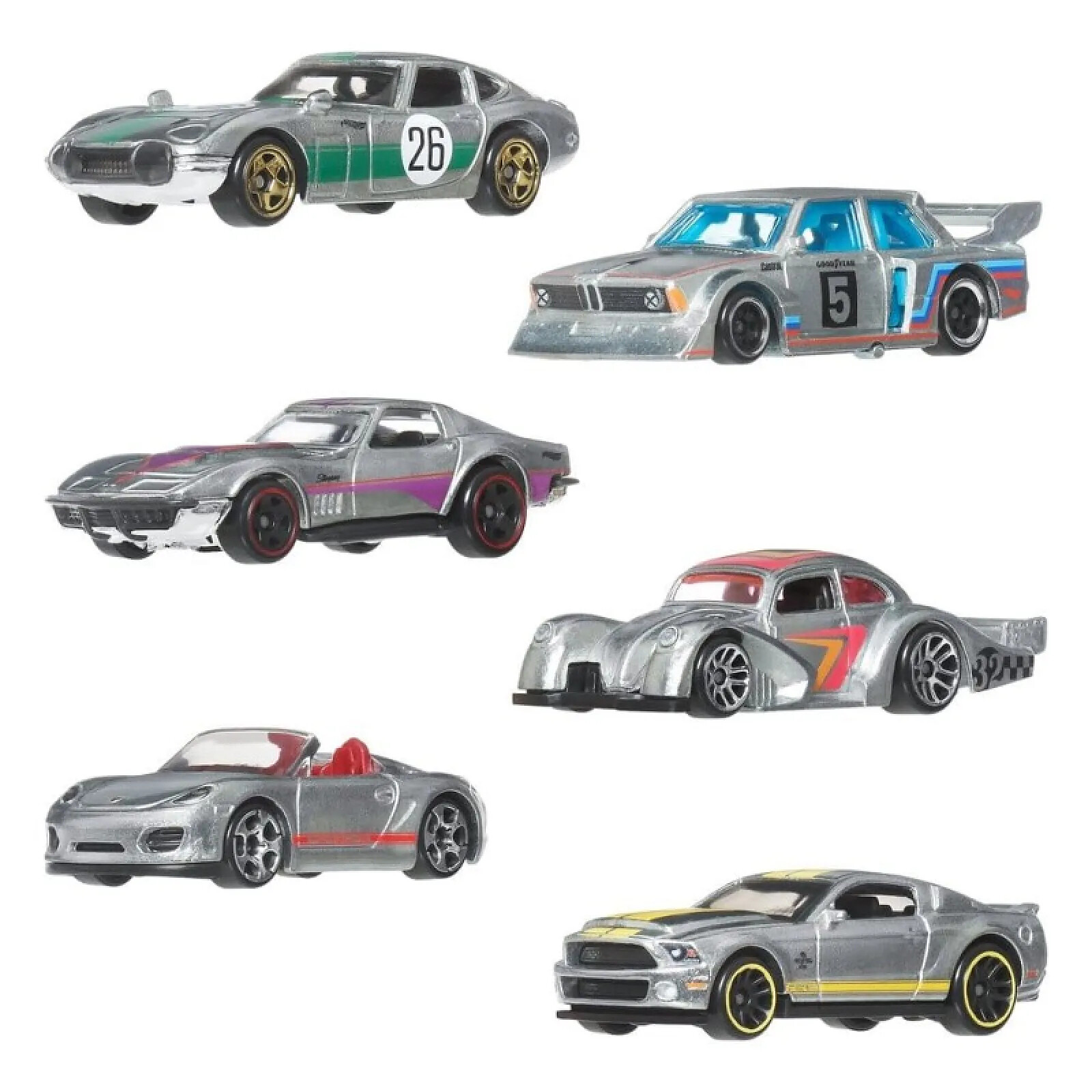 Hot Wheels Silver Series - Pack 6 véhicules Hot Wheels Silver