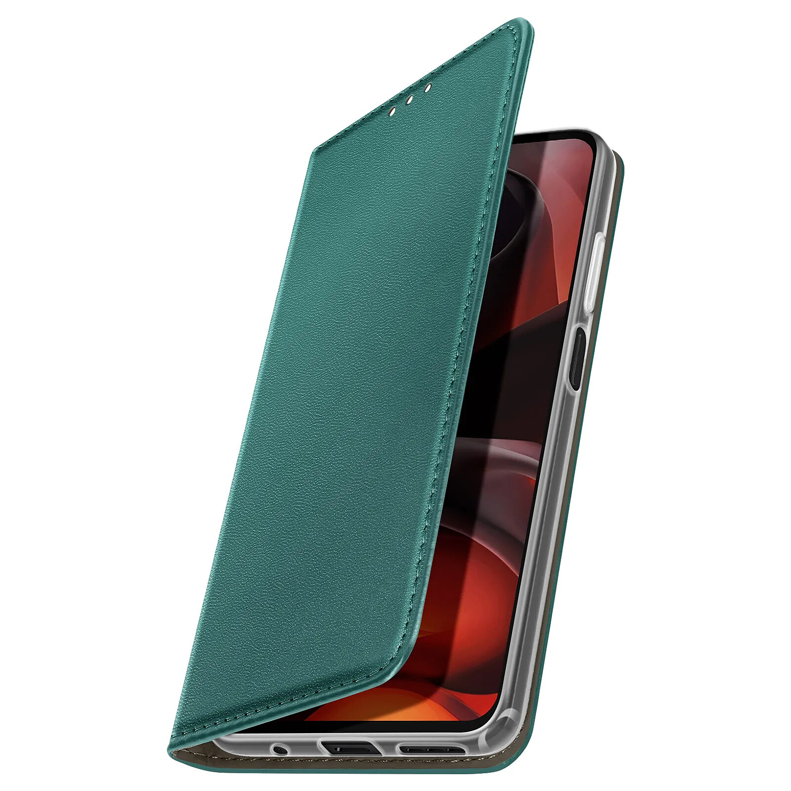 BOCTECH Cover per Motorola Moto E13, Custodia a Libro Portafoglio in Pelle PU e Silione Morbido con Porta Carte, Magnetica e Supporto Flip Case Antiurto per Motorola Moto E13, Verde
