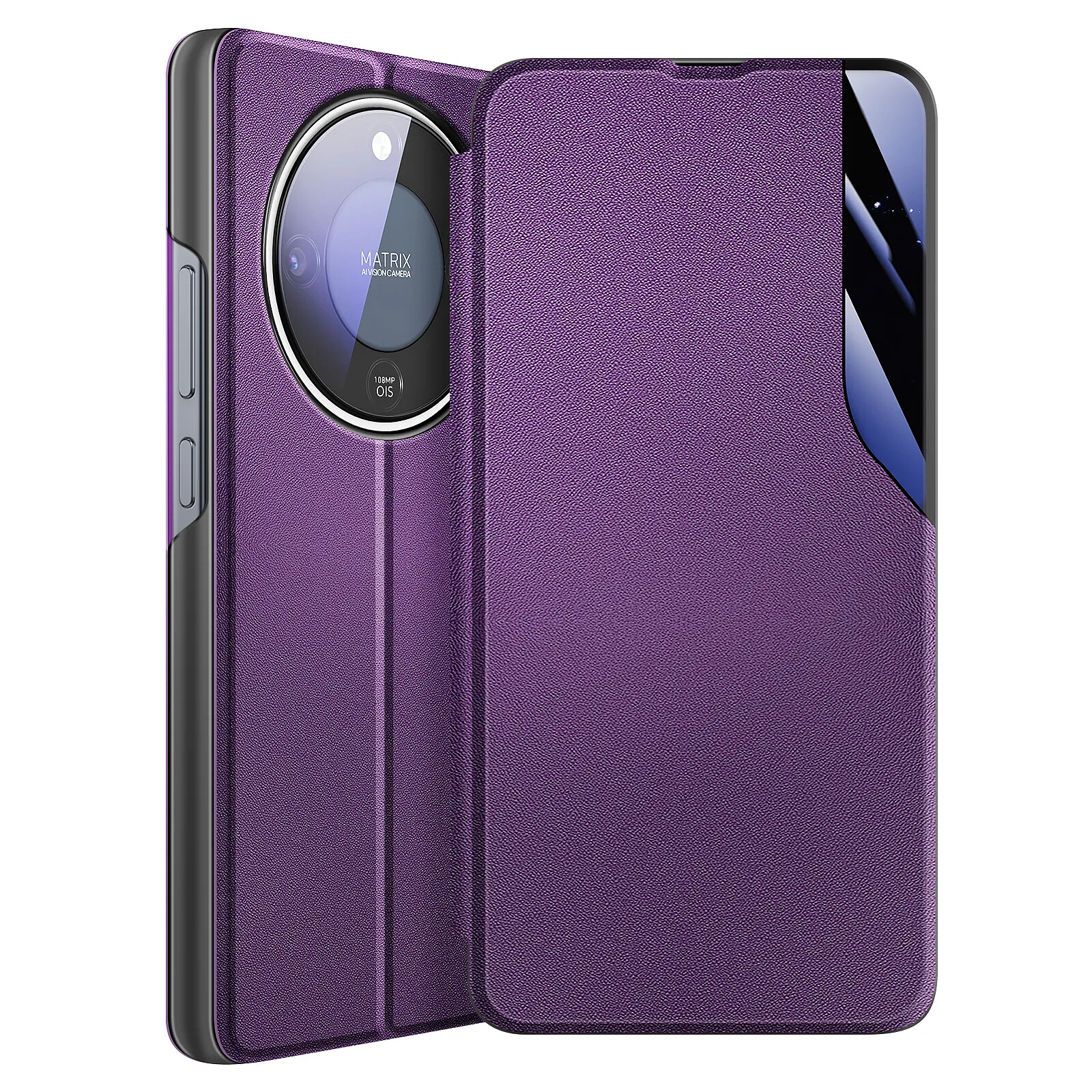 Avizar Étui Clapet pour Honor Magic 8 Lite Conception Bi-Matière avec Fonction Support