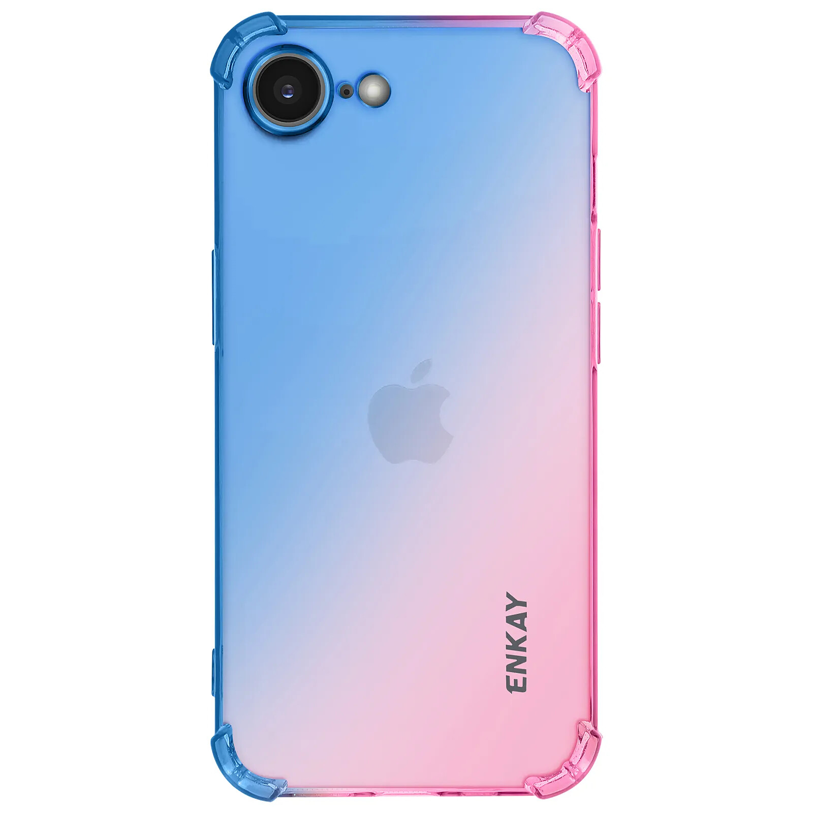 Enkay Protection Translucide pour iPhone 17e Coque Bumper en Silicone Dégradé Bleu / Rose