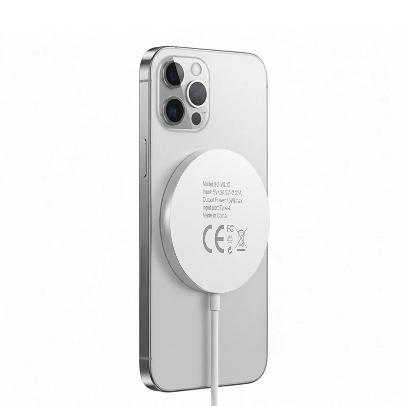 Mayaxess Chargeur pour iPhone 12 Pro Max Magsafe Magnétique 15W Blanc