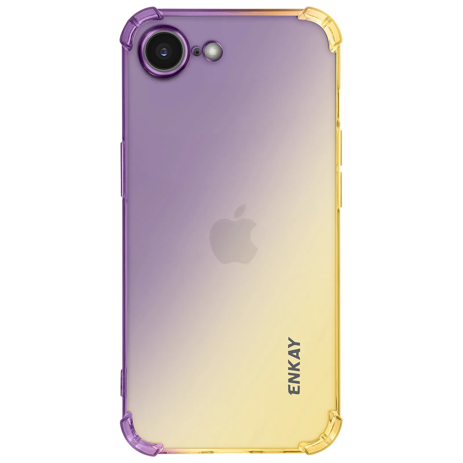 Enkay Protection Translucide pour iPhone 17e Coque Bumper en Silicone Dégradé Dorée