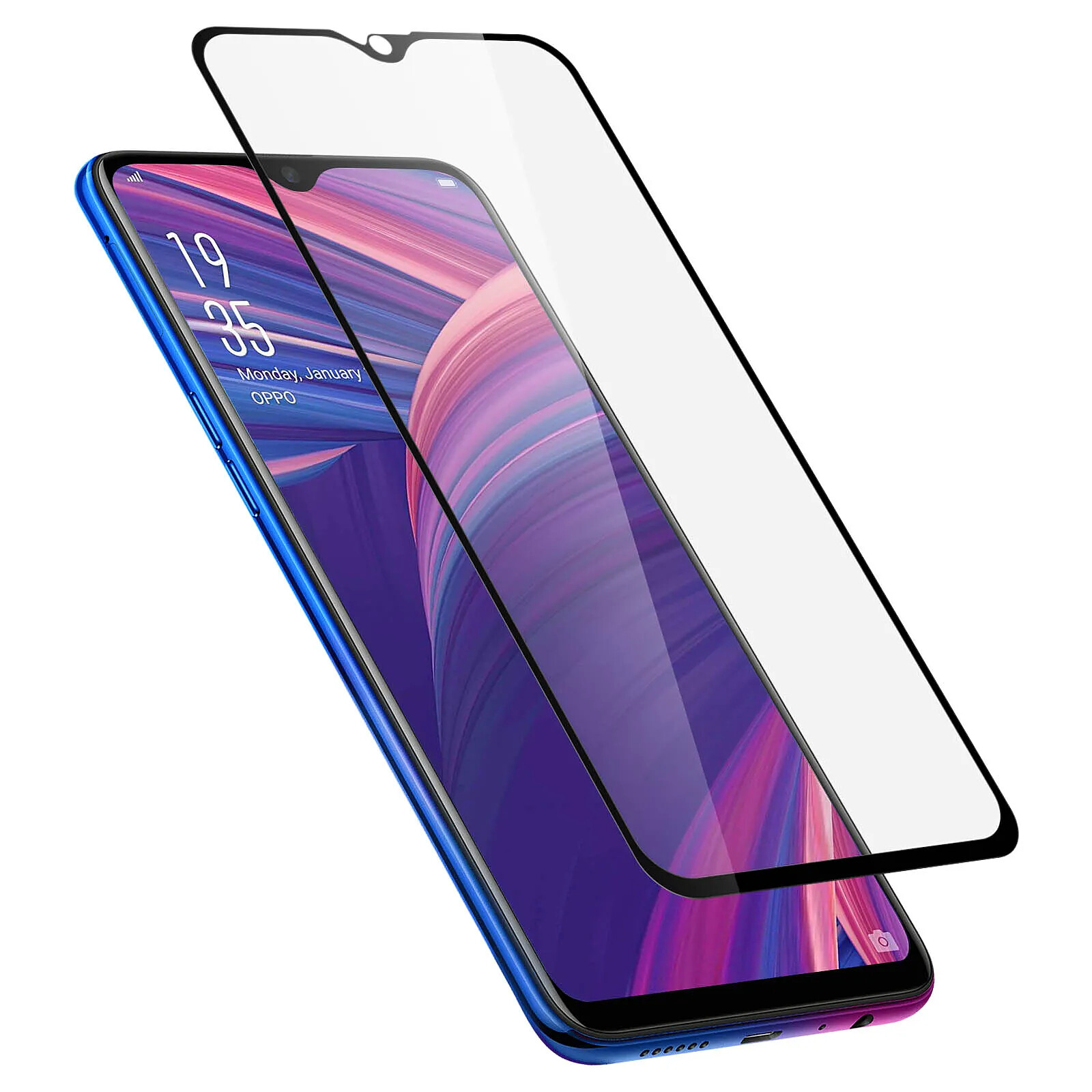 akashi Film Oppo RX17 Pro Verre Trempé Intégral Protection Ecran Biseauté Akashi Noir