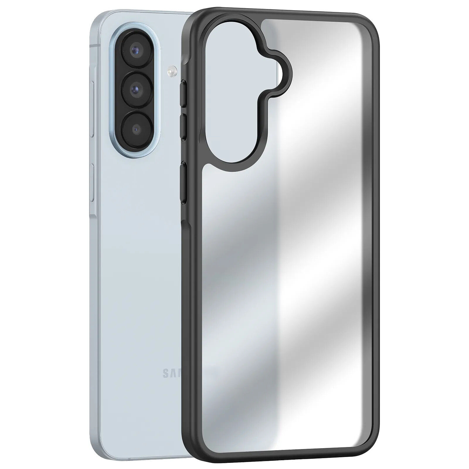 Dux Ducis Coque pour Galaxy A57 Givré Conception Hybride Anti-chutes 1.5m Noir