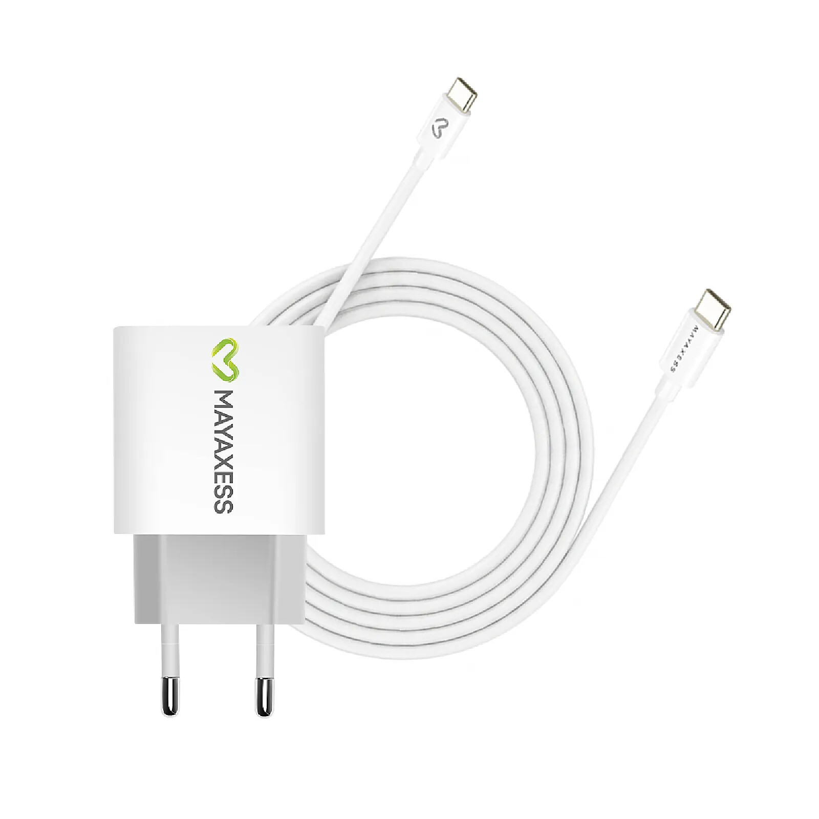 Mayaxess Chargeur Secteur pour Galaxy Z Fold 7 20W + Câble USB-C 1m Blanc