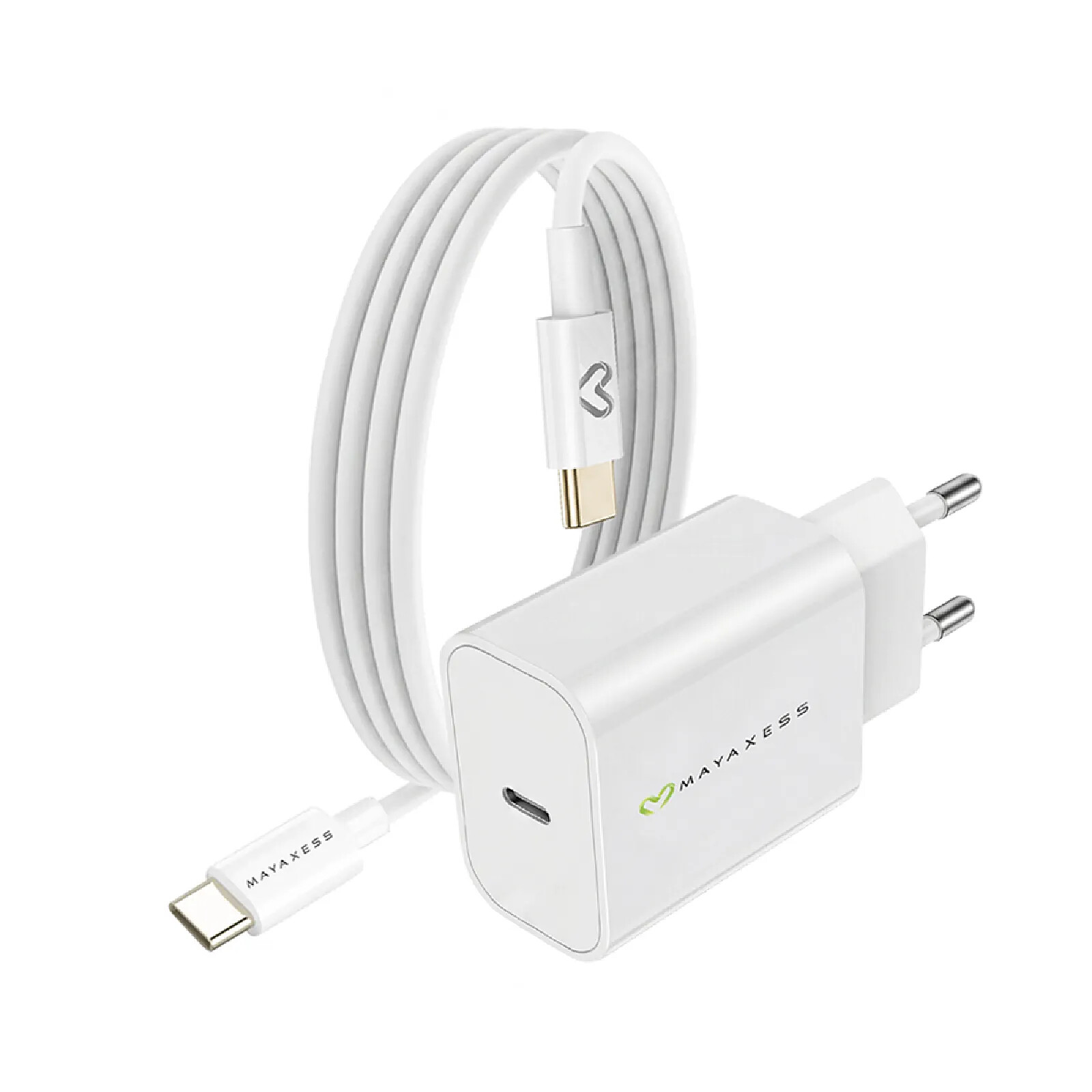Mayaxess Chargeur Secteur pour Galaxy Z Flip 5 20W + Câble USB-C 1m Blanc