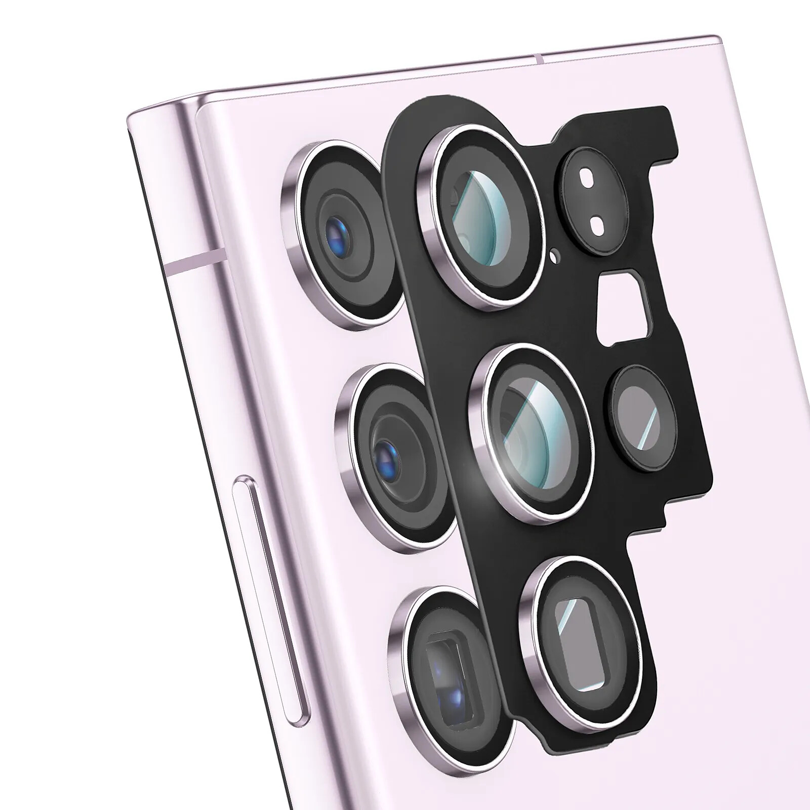 Clappio Lentille de Remplacement pour Caméra Arrière Galaxy S23 Ultra avec Châssis