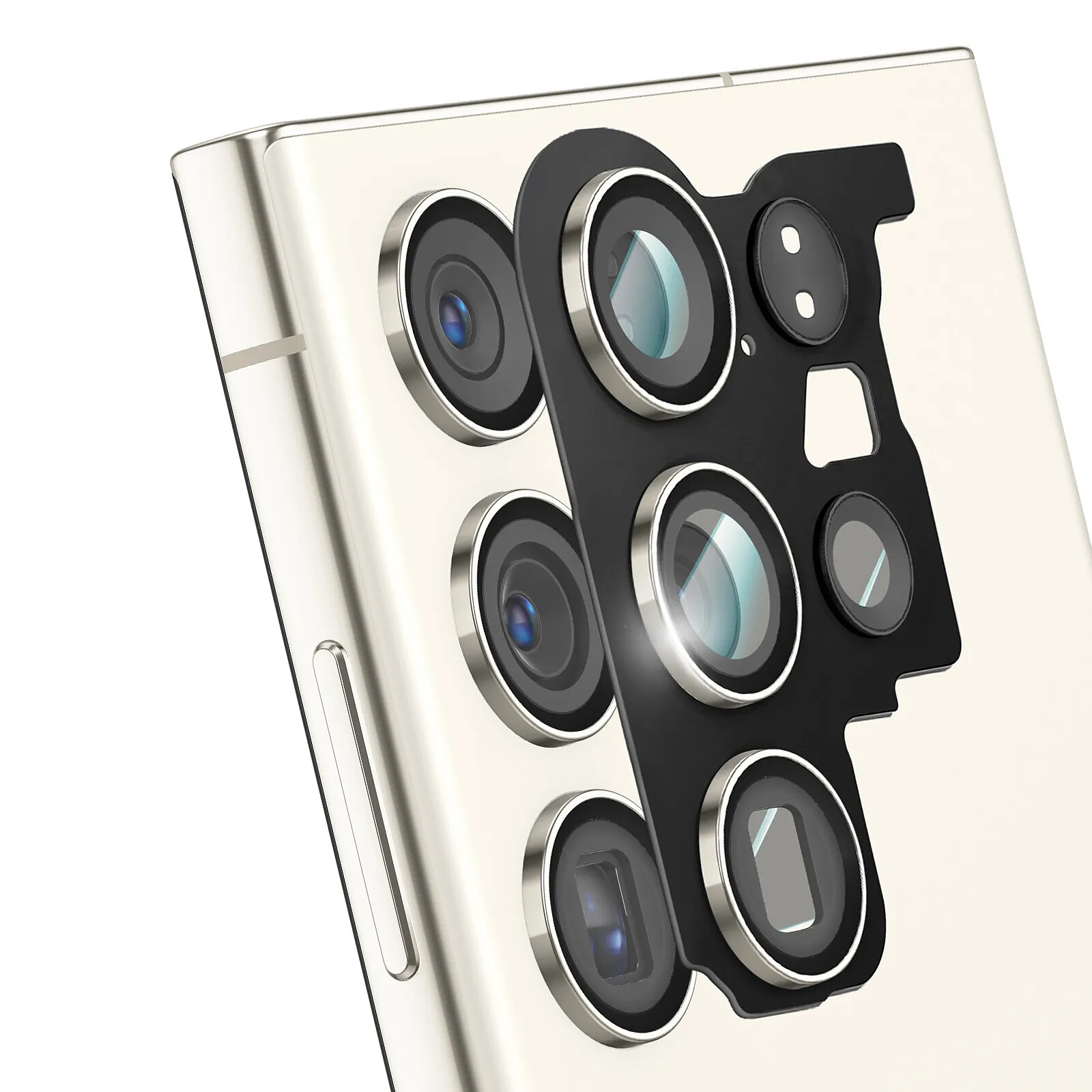Clappio Lentille de Remplacement pour Caméra Arrière Galaxy S23 Ultra avec Châssis
