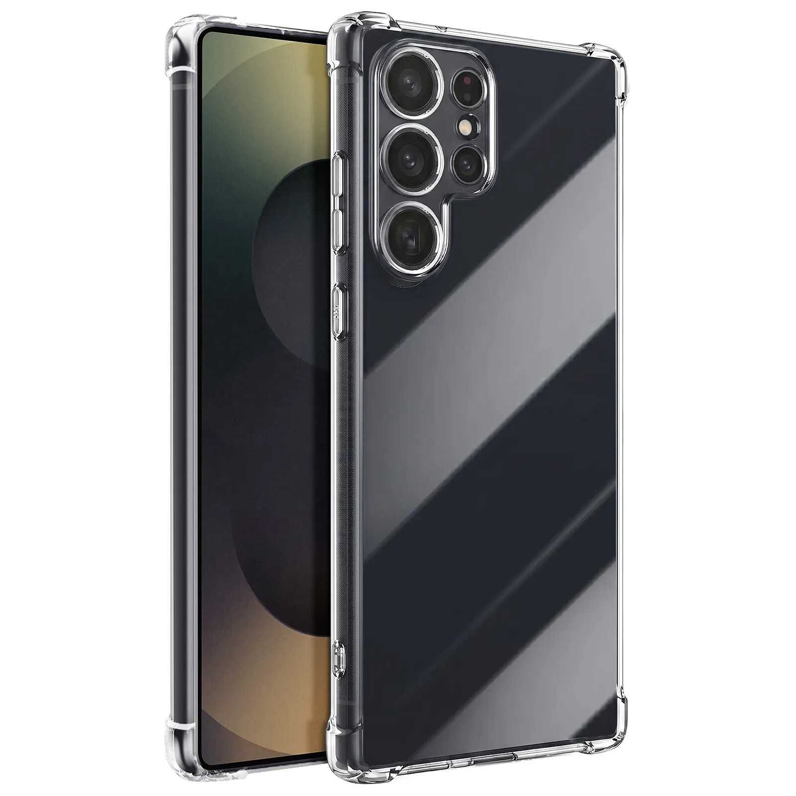 Mayaxess Coque pour Galaxy S25 Ultra en Silicone avec Coins Renforcés Antichocs Transparent