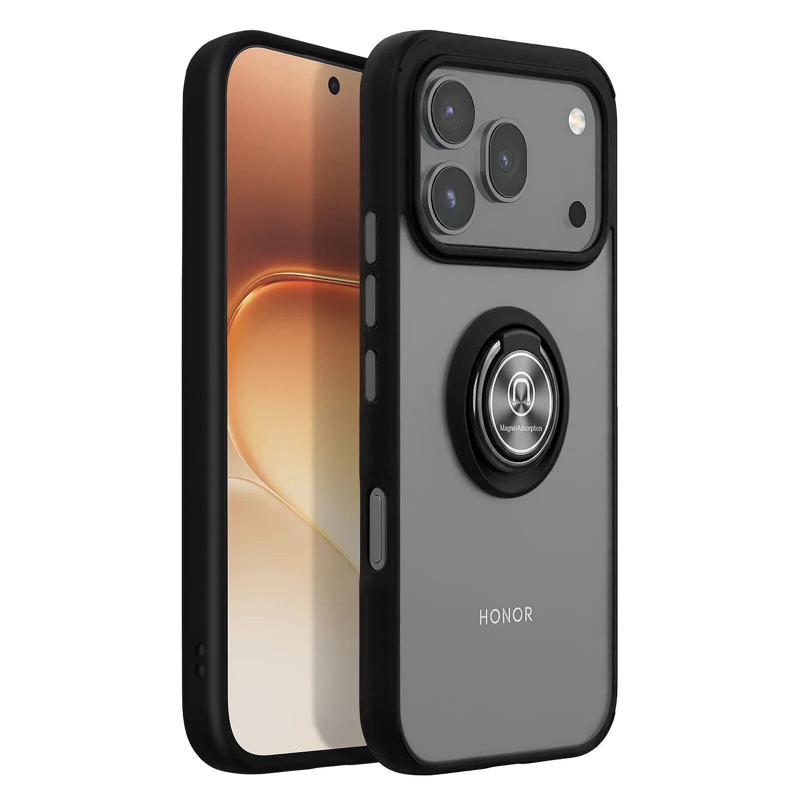 Avizar Coque pour Honor 600 / 600 Pro avec Support Anneau et Fixation Magnétique