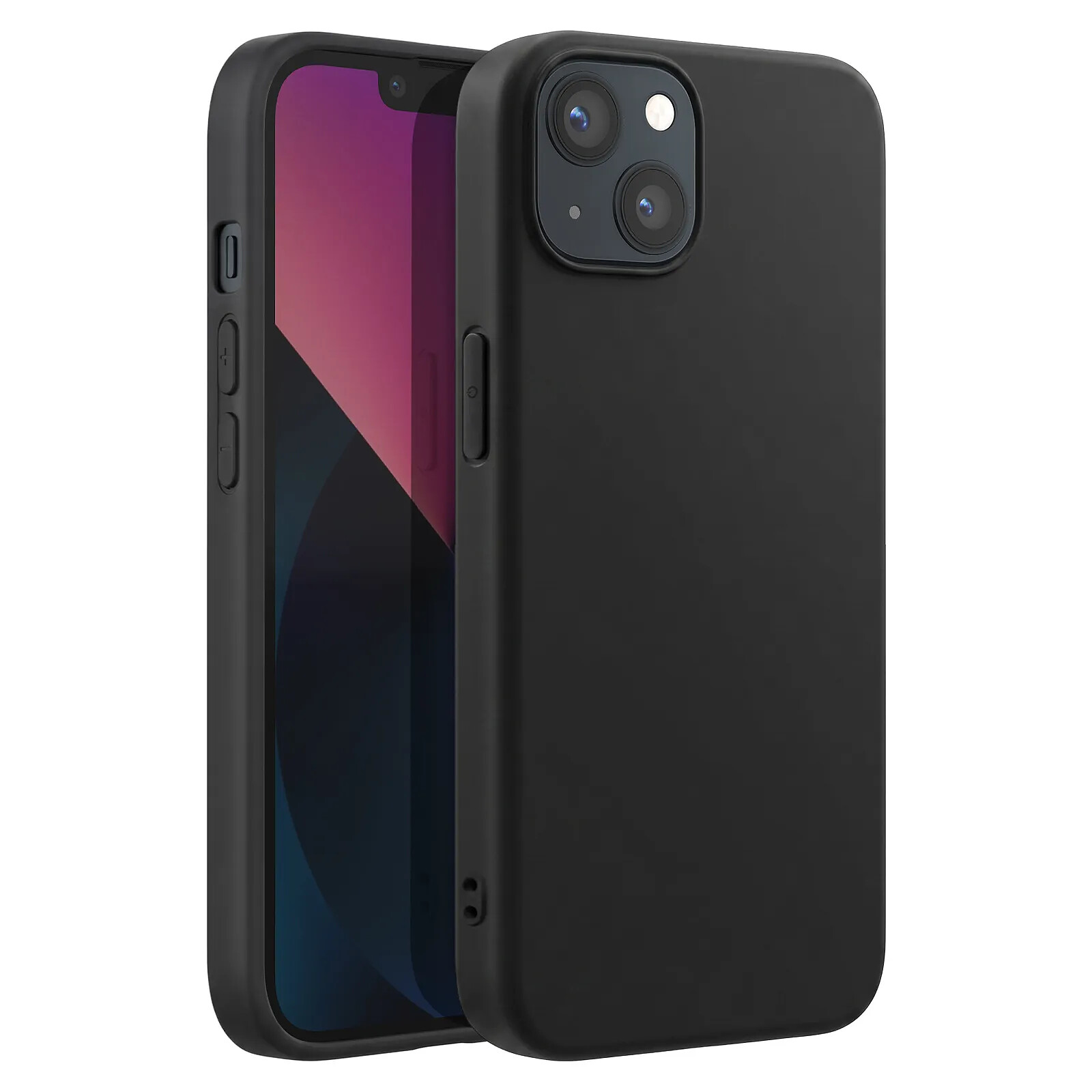 Mayaxess Coque pour iPhone 13 en Silicone Souple avec Protection Sobre et Antichoc Noir
