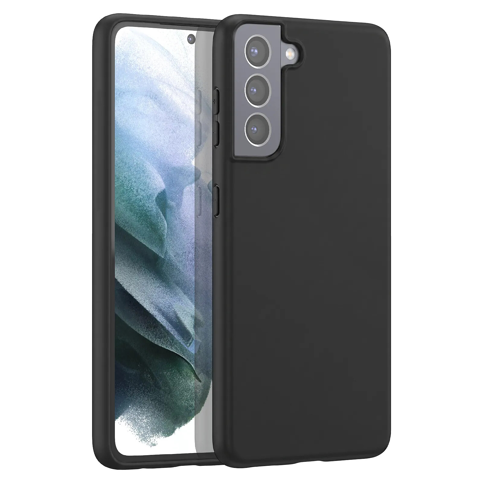 Mayaxess Coque en Silicone pour Galaxy S21 Finition Mate Antichoc Noir