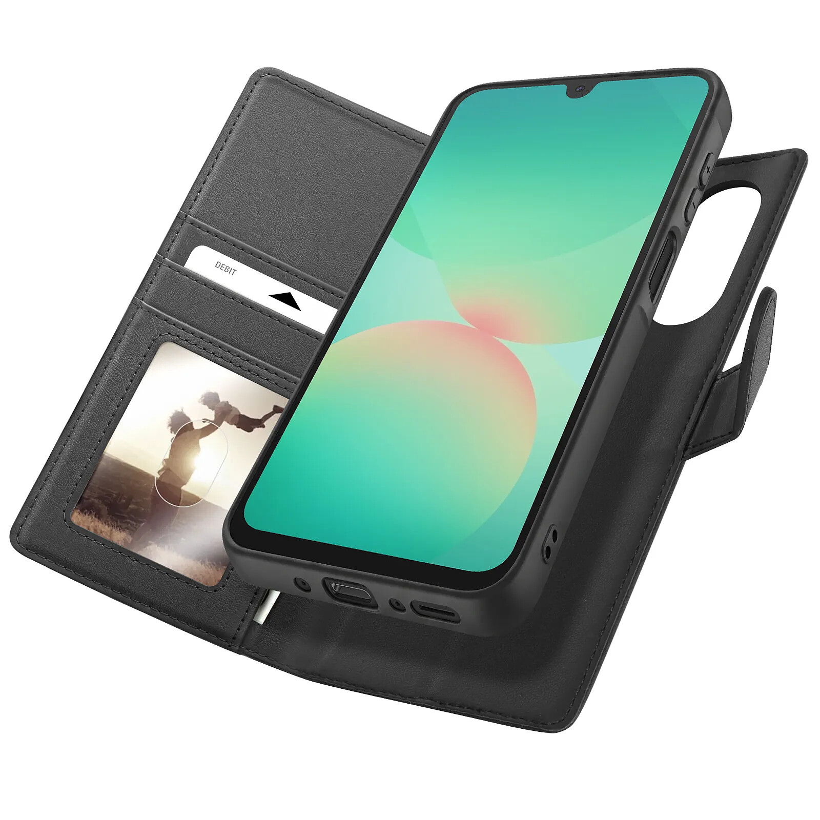 Mayaxess Étui Portefeuille pour Samsung Galaxy A26 Anti-RFID avec Coque Détachable Noir