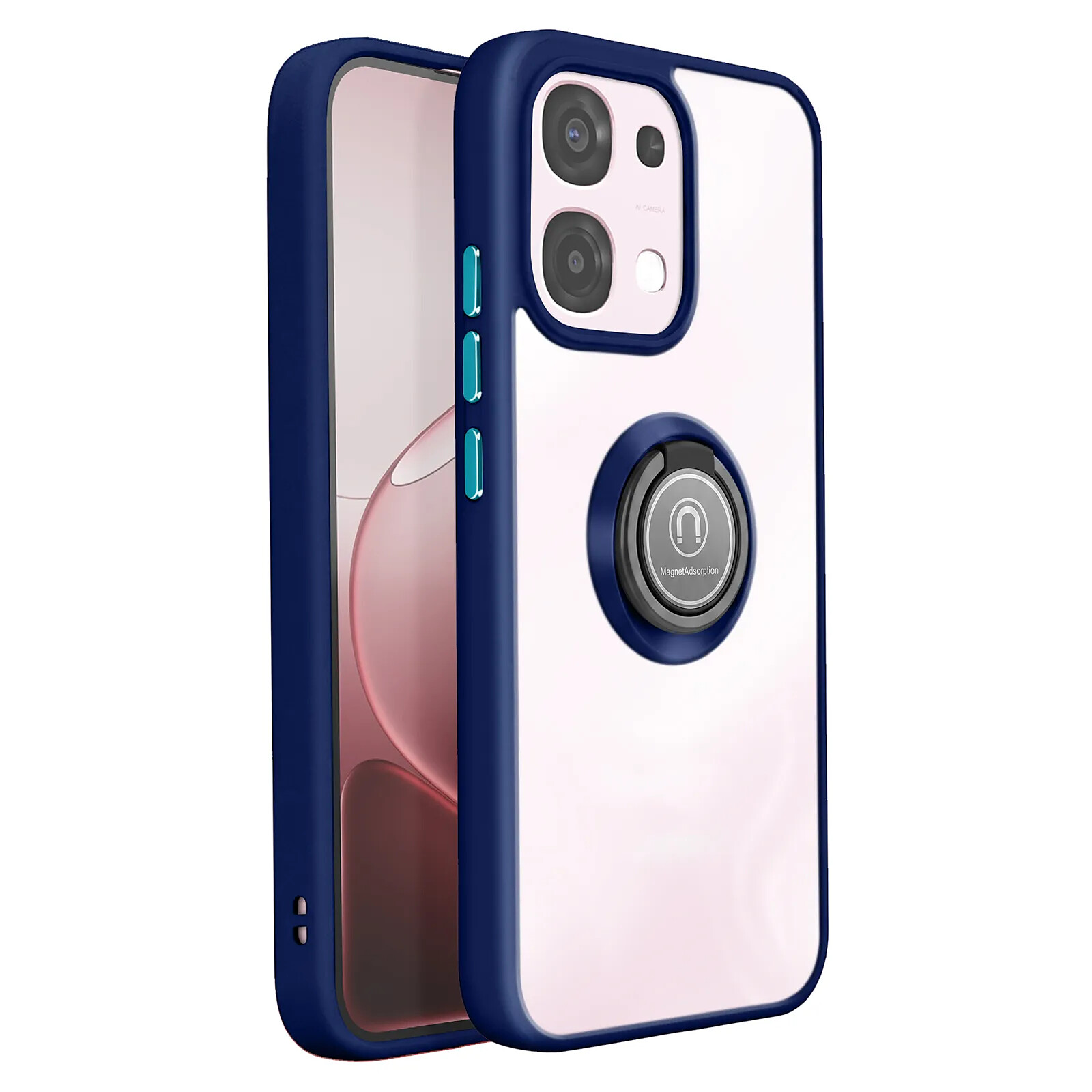 Avizar Coque pour Oppo A6 Pro avec Anneau Magnétique Finition Givrée