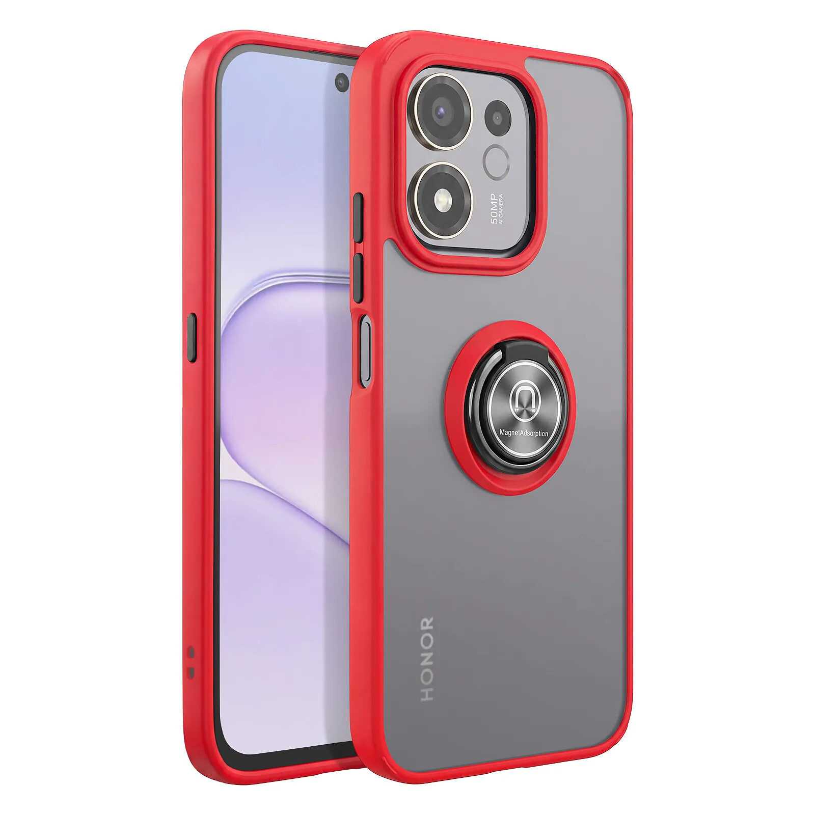 Avizar Coque pour Honor 600 Smart avec Support Anneau et Fixation Magnétique