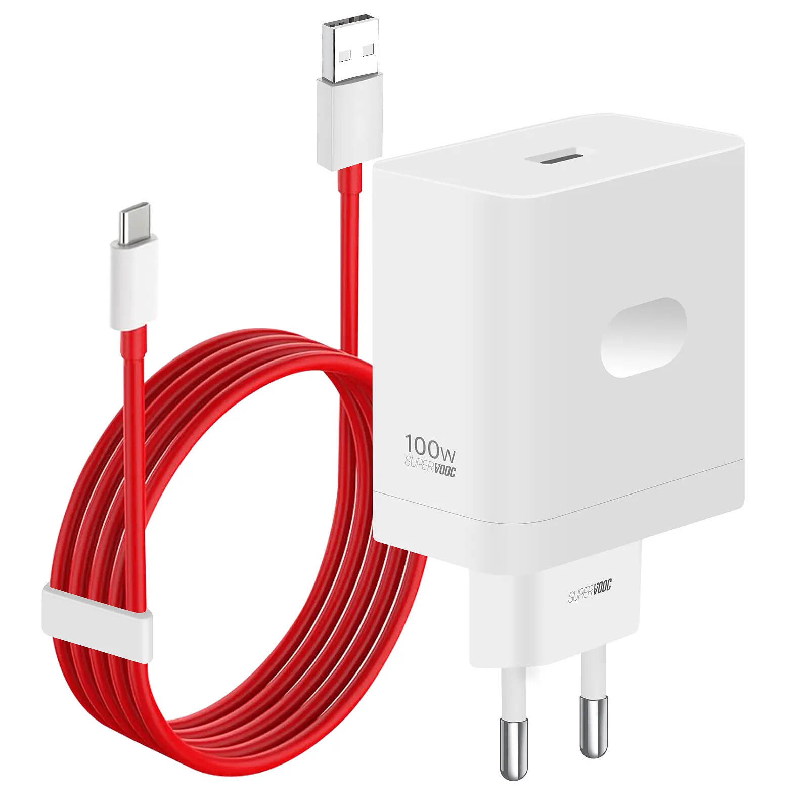ONEPLUS Chargeur 100W USB 5A OnePlus SUPERVOOC avec Câble 1m Blanc ...