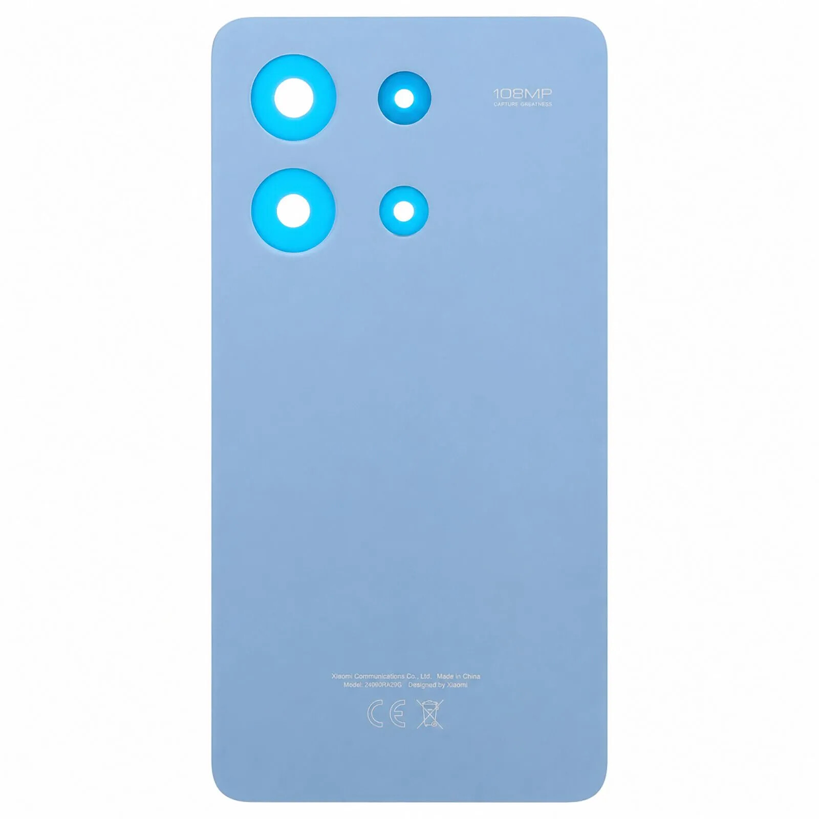 Xiaomi Cache Batterie de Remplacement Service Pack pour Redmi Note 13 4G Bleu polaire