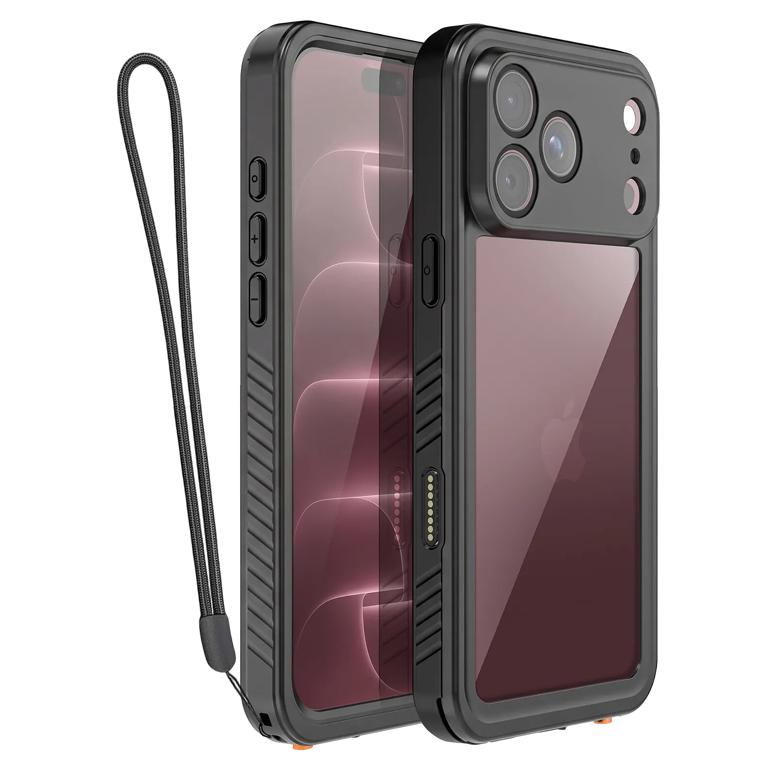 Redpepper Coque Intégrale pour iPhone 18 Pro Max MagSafe Étanche IP68 3m avec Dragonne Noir