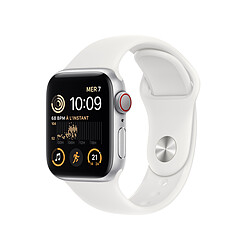 Apple Watch SE 2nd Gen GPS + Cellular Silver Aluminium Bracelet Sport White 40 mm