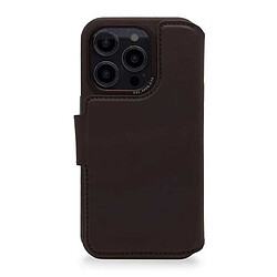 DECODED Etui folio détachable en cuir pour iPhone 14 Pro Marron