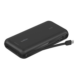 Belkin Batterie externe 20K 30W avec câble USB-C intégré (Noir)