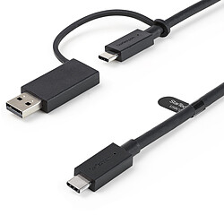 StarTech.com USB-C avec adaptateur USB-A - Compatible Thunderbolt, USB et DisplayPort - PowerDelivery 100 W - M/M - 1 m - Noir