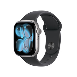 Apple Watch Series 11 GPS + Cellular 42 mm Aluminium Gris sidéral Bracelet Sport Noir M/L