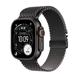 Apple Watch Ultra 3 GPS + Cellular 49 mm Titane Noir Bracelet Milanais en Titane Noir L