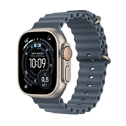 Apple Watch Ultra 3 GPS + Cellular 49 mm Titane Naturel Bracelet Océan Bleu Maritime