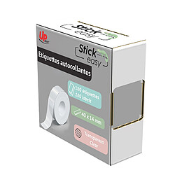 UPrint Rouleau de 180 étiquettes adhésives transparentes 14 x 40 mm pour Stick Easy UP21