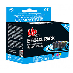 UPrint Pack de 4 Cartouches compatibles Epson 604XL Ananas (Noir/Couleur)