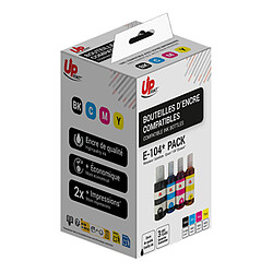 UPrint Pack 4 de Bouteilles d'encre compatibles Epson 104 EcoTank (CMJN)